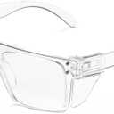 UV400 Transition Photochromic Safety Glases Light to Dark Grey Lens ANSI Z87 Impact Approved (Clear(clear Shield))