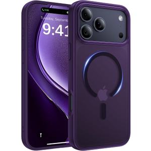 Magnetic for iPhone 17 Pro Case, [Anti-Slip] [Military-Grade Drop Protection] [Camera Protection] Skin-Friendly Slim Matte Shockproof Protective for iPhone 17 Pro Phone Case, Purple