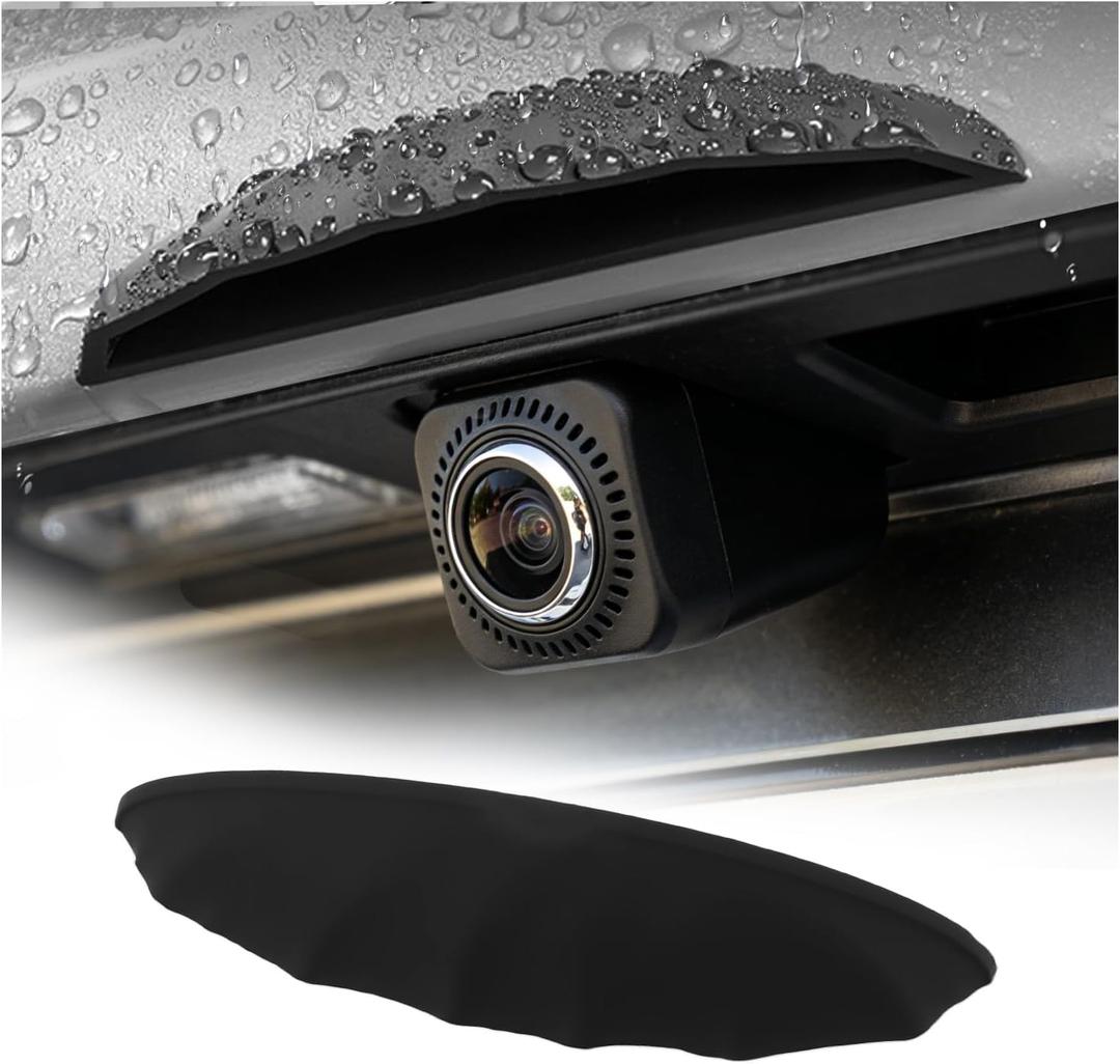 Upgraded Car Backup Camera Rain Shield Silicone,Wider Backup Camera for Car Rain Cover for Clear Reversing Image,Self-Adhesive Reverse Cameras Rains Shield Car Accessories(Standard:for Widths:>0.9")