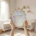 2 x Baby Announcement Sign, Hello World Newborn Sign for Hospital, Shes Here Card, Wooden Newborn Photography Props Double-Sided, Birth Announcement Sign, Gifts baby Shower, Nursery Room Decoration (QR2)