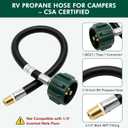 2 Pack 15 RV Propane Hose for Dual LP Tanks, QCC1/Type 1 to 1/4 Male NPT, Four-Layer Camper Propane Tank Hose, CSA Certified, 350 PSI