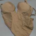 SHAPERIN Women's Backless Body Shaper Bra Faja U Plunge Low Back Thong Shapewear Tummy Control Deep V Bodysuit (XX-Large, Nude)