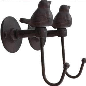 Cast Iron Hooks 520013 Songbird Wall Hook, Brownish Black (2) Cast Iron Hooks 520013 Songbird Wall Hook, Brownish Black (2)