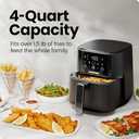 Chefman Air Fryer  4 QT Compact Airfryer for Quick & Easy Meals in Minutes, Features Hi-Fry Technology for Extra Crisp, Touchscreen Controls with 4 Presets, Nonstick & Dishwasher Safe Basket - Black