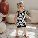 Yccutest Infant Girl Halloween Knitted Dresses Baby Girl Ghost Outfit Halloween Knit Sweater Toddler Sleeveless Mini Dress