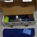 Microfiber Spray Mop for Floors Cleaning: Wet Dry Hardwood Floor Mops with 3 Washable Reusable Pads for Swiffer Powermop - Flat Mop with Sprayer for Tile Wood Laminate Vinyl Marble (Dark Blue)