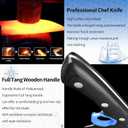 XYJ Authentic Since 1986,Heavy Duty Large Meat Cleaver,Serbian Chef Butcher Knife with Case,Chefs Vegetable Kitchen Knife,Full Tang for Outdoor Camping,Wood Handle with Sheath