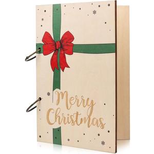 Giiffu Christmas Card Keeper, Wooden Christmas Binders, Wooden Greeting Card Organizer, Merry Christmas Card Keeper Book, Holiday Card Keeper, Greeting Card Holder and Greeting Card Keeper
