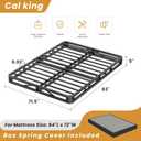 MAF 5 Inch Cal King Size King Box Spring, Low Profile Box Spring Cal King 3500 lbs Black Heavy Duty Metal Mattress Foundation with BoxSpring Cover, No Squeaky, Easy Assembly, California King
