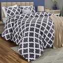 King Comforter Set 3 Piece Grey by Utopia Bedding, Printed Comforters King Size, Bedding Comforters Sets, Down Alternative Soft Bed Set, 1 Comforter (90 x 102 inches) 2 Pillow Shams (20 x 36 inches) (Quatrefoil Gray)