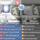 Set of 2 Touch Control Table Lamps with 2 USB & AC Outlet, 3-Way Dimmable Bedside Nightstand Lamps for Bedroom Living Room Nursery, 800 Lumens 5000K Daylight Bulbs Included