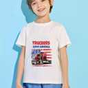 Boys 4th of July Shirt Girls American Flag Tees Toddler Kids USA Flag Independence Day Patriotic Kids Short Sleeve T-Shirt (Gray)