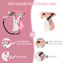 Stitch Gun for Clothes Handheld Stitch Gun Quick Clothing FixerSewing Kit Includes 1,000 Black Fasteners & 1,000 White Fasteners & 6 Needles (Pink)