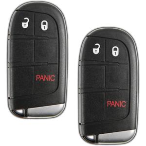 KeylessOption Key Fob Replacement for 2011 2012 2013 2014 2015 2016 2017 2018 2019 2020 Chrysler 300 Dodge Challenger Hellcat Charger Journey Keyless Entry Remote, 3-Button M3N-40821302 - 2 Pack