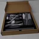 49-Piece Black Silverware Set with Organizer, Stainless Steel Flatware Set for 8 with Drawer Tray, Cutlery Steak Knives Fork Spoon for Home Restaurant, Mirror Finish, Dishwasher Safe