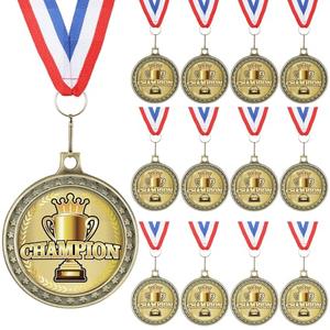 XunYee 12 Sets Champion Awards Medals for Football Baseball Soccer Basketball Softball Player Team MVP Champion Gift with Neck Ribbons