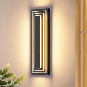Outdoor Wall Lights,3-Tier Large Exterior Lighting Fixtures,LED Front Porch Lights,Waterproof Outdoor Garage Lights,3000K Warm White 3000K Modern Acrylic Wall Sconce,23.6IN,36W,1 Pack, 2025 Upgrade 3-tier 23.6 Inches