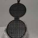 7 Inch Round Cast Iron Waffle Iron Plant Oil Care Two Piece Hinged Non Electric Waffle Maker for Indoor and Outdoor Picnics