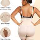 SHAPELLX Tummy Control Shapewear Faja Colombianas Side Zipper Body Shaper Plus Size Postpartum Bodysuit With Butt Lift (Beige, M)