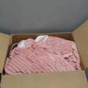 Heated Blanket Electric Throw 50"x60" Heating Blanket 450gsm Ribbed Flannel Sherpa Ultra-Soft with 5 Heating Levels and 4 Hour Auto Off, ETL & FCC Certified Electric Blanket, Great Winter Gift, Pink