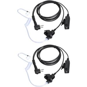 Earpieces for Motorola Walkie Talkies with Mic 2 Pin Acoustic Tube Headset and PPT for CP200 GP2000 XU1100 PRO1150 MU12 (2 Pack)