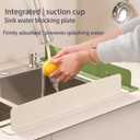 Silicone Sink Splash Guard, 2025 New Silicone Sink Water Retaining Board for Kitchen, Portable Water Retaining Strip Reusable Water Splash Guard for Bathroom Countertop (Silicone, Gray), 19.6in