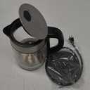 Speed-Boil Electric Kettle For Coffee & Tea - 1.7L Water Boiler 1500W, Borosilicate Glass, Easy Clean Wide Opening, Auto Shut-Off, Cool Touch Handle, LED Light. 360 Rotation, Boil Dry Protection (Black)