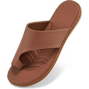 Aomigoct Orthopedic Flat Sandals for Women: Dressy Summer Flats Womens Sandals Comfortable Slip On Beach Walking Shoes