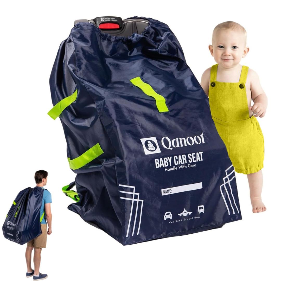 Car Seat Travel Bag for Airplane  Durable Back Pack Style Car Seat Bag, Car Seat Bags for Air Travel, Fits Convertible, Booster Car Seat, and Infant Carrier (Blue)