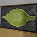 Ceramic Leaf Spoon Rest - Cute Green Cooking Spoon Holder for Stove Top & Kitchen Counter, Heat Resistant Spatula & Utensil Rest, Unique Kitchen Decor Gift, 1 Pack