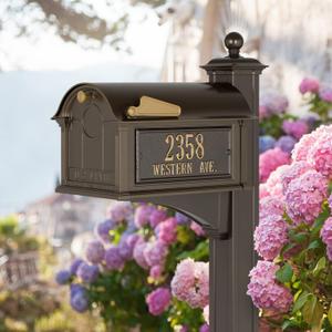 Balmoral Side Plaques Mailbox Post Package - Quick-Ship-Bronze