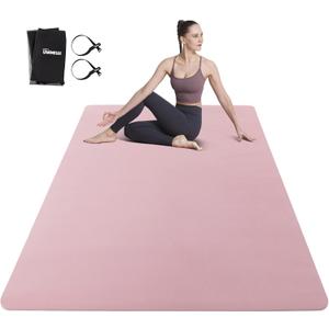 Large Yoga Mat for Men and Women - 6'x4'x6mm, Extra Wide TPE Fitness Mat for Home Gym Workout, Non-Slip, Perfect for Barefoot Exercise (Yoga, Pilates, Stretching, Meditation)