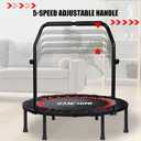 Kanchimi 48" Folding Mini Fitness Indoor Exercise Workout Rebounder Trampoline with Handle, Max Load 330lbs