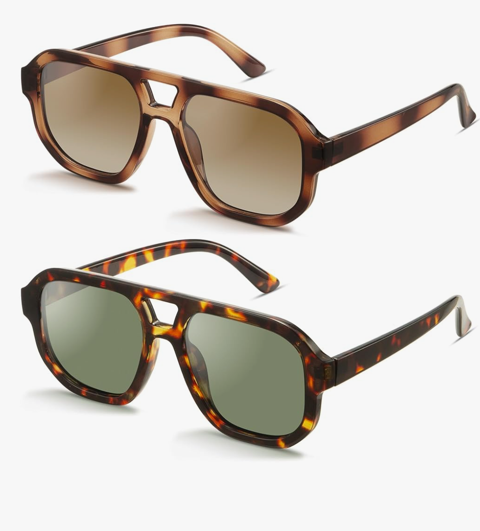 livho Trendy Polarized Square Aviator Sunglasses Women Men Square Eyewear Frame, Retro Sun Glasses for Women with h 2025 Shades