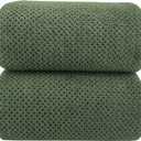 YTYC Towels,39x78 Inch Oversized Bath Sheets Towels for Adults Luxury Bath Towels Extra Large Sets for Bathroom Super Soft Microfiber 80% Polyester(Olive Green,2 Piece)