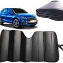GWUSKDT Car Windshield Sunshade, Sun Protector, Foldable Front Window Shade-Thickened 5-Layer Bubble for Auto Windshield UV Protection and Heat Reflector 58"x 27.5" (Black)