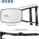 Tow Mirrors,Mirror Extenders for Towing,Universal Clamp-On 360 Degree Rotation Adjustable Trailer Mirrors for Towing,Applicable to the Rearview Mirror of Most Cars,Trucks,and Trailers