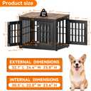 Snuowu 32" Heavy-Duty Dog Crate Furniture for Small/Medium Dogs, Rustic Wooden Dog Cage Kennel Indoor Furniture, Decorative Pet House End Table, Black & Wood