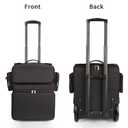 Large Makeup Train Case,Cosmetic Makeup Case for Hairstylist, Hairdresser Bag with Detachable Pouch,Heat Insulation and Anti-scalding Full layer for Hairdressing Tool Organizer Trolley with wheels