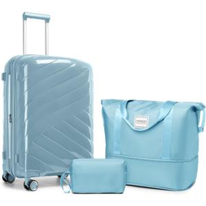 Carry On Luggage 22x14x9 Airline Approved, 20 Inch Expandable Hardshell Luggage Carry-on Suitcases with Spinner Wheels, Carry On Suitcase Set for Women (BLUE)
