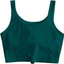 ZAFUL Women's Front Knot Bikini Tops Crop Tankini Top Scoop Neck Padded Bathing Suit Tops, Size 6