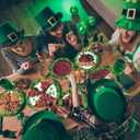 150Pcs St Patrick's Day Paper Plates and Napkins Serve 50, Green Shamrock Paper Plates Dinner Dessert St Patricks Day Napkins, Disposable Party Decorations, Irish Party Supplies Themed Tableware Set
