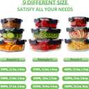 HOMBERKING 18 Piece Glass Food Storage Containers with Lids, Glass Meal Prep Containers, Airtight Lunch Bento Boxes, BPA-Free & Leak Proof, Oven, Freezer and Dishwasher Safe (9 lids & 9 Containers)
