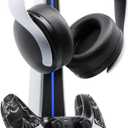 Tilted Nation Gaming Headset and Controller Stand | Premium PS5 Accessories (Clean Space with Charging Station) Headphone and Controller Holder for Desk, PlayStation 5, Xbox Game, (White)