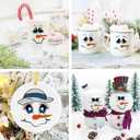 2 x 36pcs Snowman Face Stickers for Crafts Cute Christmas Ornaments Vinyl Snow Man Face Decals Xmas Winter Holiday Stickers for Window Glass Cups Balls Jars Wall Party Supplies Home Decoration(face36)