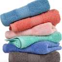 Cleanbear Cotton Hand Towel Set 6-Pack Ultra Soft Hand Towels with Assorted Colors (13 x 29 Inches) Lightweight and Quick Dry