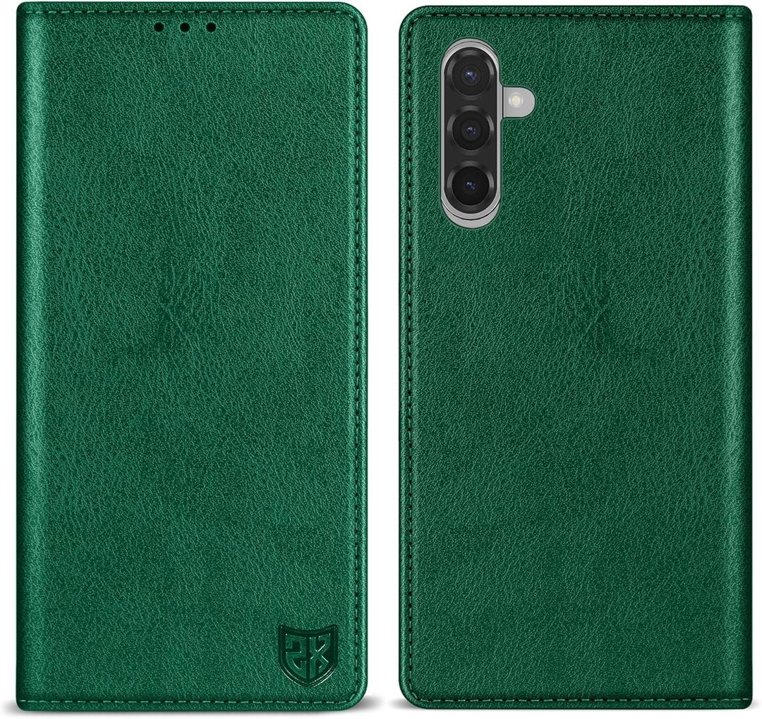 ZZXX for Samsung Galaxy A26 Wallet Case with [RFID Blocking] Card Slot Stand Strong Magnetic Leather Flip Fold Protective Phone Case for Samsung Galaxy A26 Case Wallet(Green-6.7 inch)