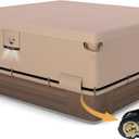 Qh.home IP65 Waterproof Hot Tub Cover, Wind & UV Resistant 600D Polyester 90x90 Spa Cover for Hot Tub, with Ratchet Strap System, Fits 89 x 89, 88 x 88,87x 87 Square SPA,Wheat