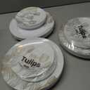 White/Gold Tulip Organic Plates Combo - Plastic - Case Pack of 96 - For Parties, Catering & Special Events, 10 x 7.5 Inches