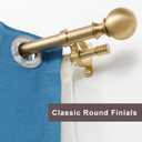 Warm Gold Double Curtain Rods 36-72", Decorative Window Treatment Curtain Rod with Round & Barrel Finials, 1-Inch Front and 5/8 Inch Back Double Telescoping Drapery Rod, Adjustable Double Window Rod